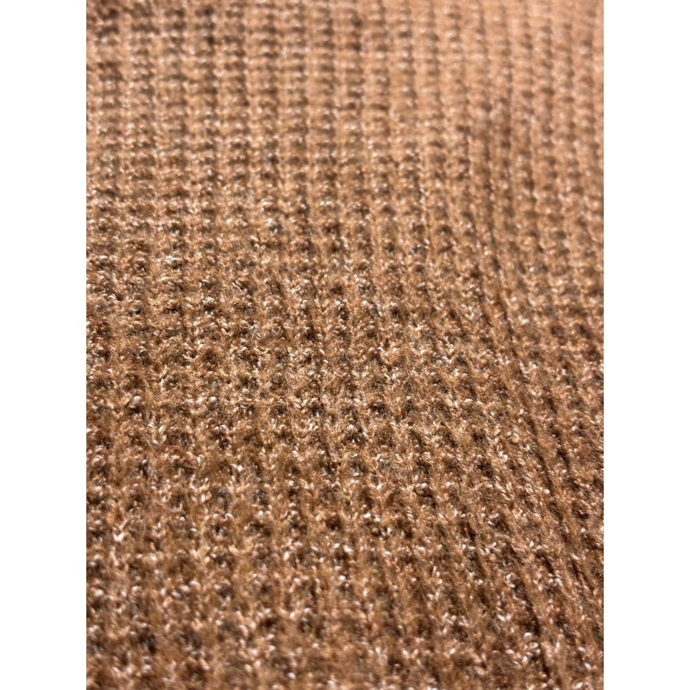 American Eagle Womens XS Camel Tan Waffle Knit V-Neck Sweater Cozy Casual Boho