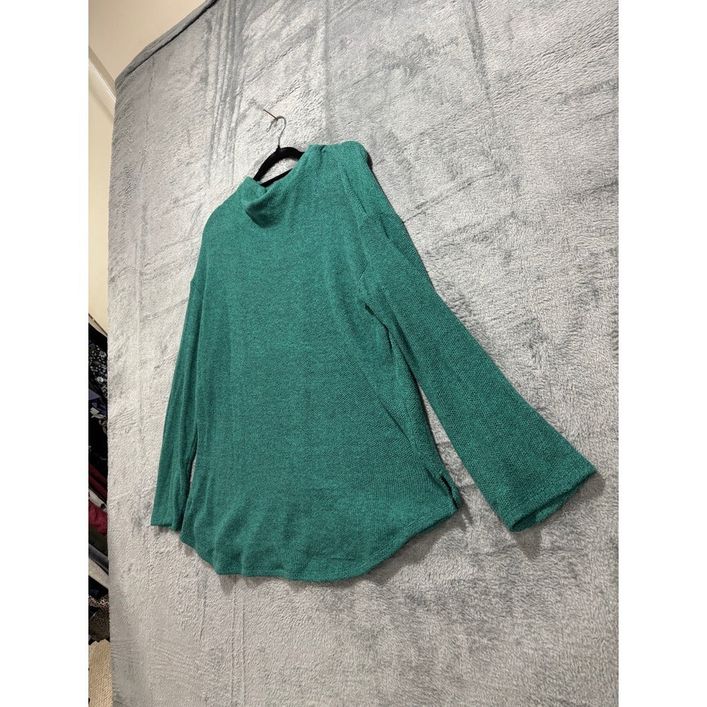 Old Navy M Womens Teal Green Mock Neck Sweater Casual Cozy Knit Top