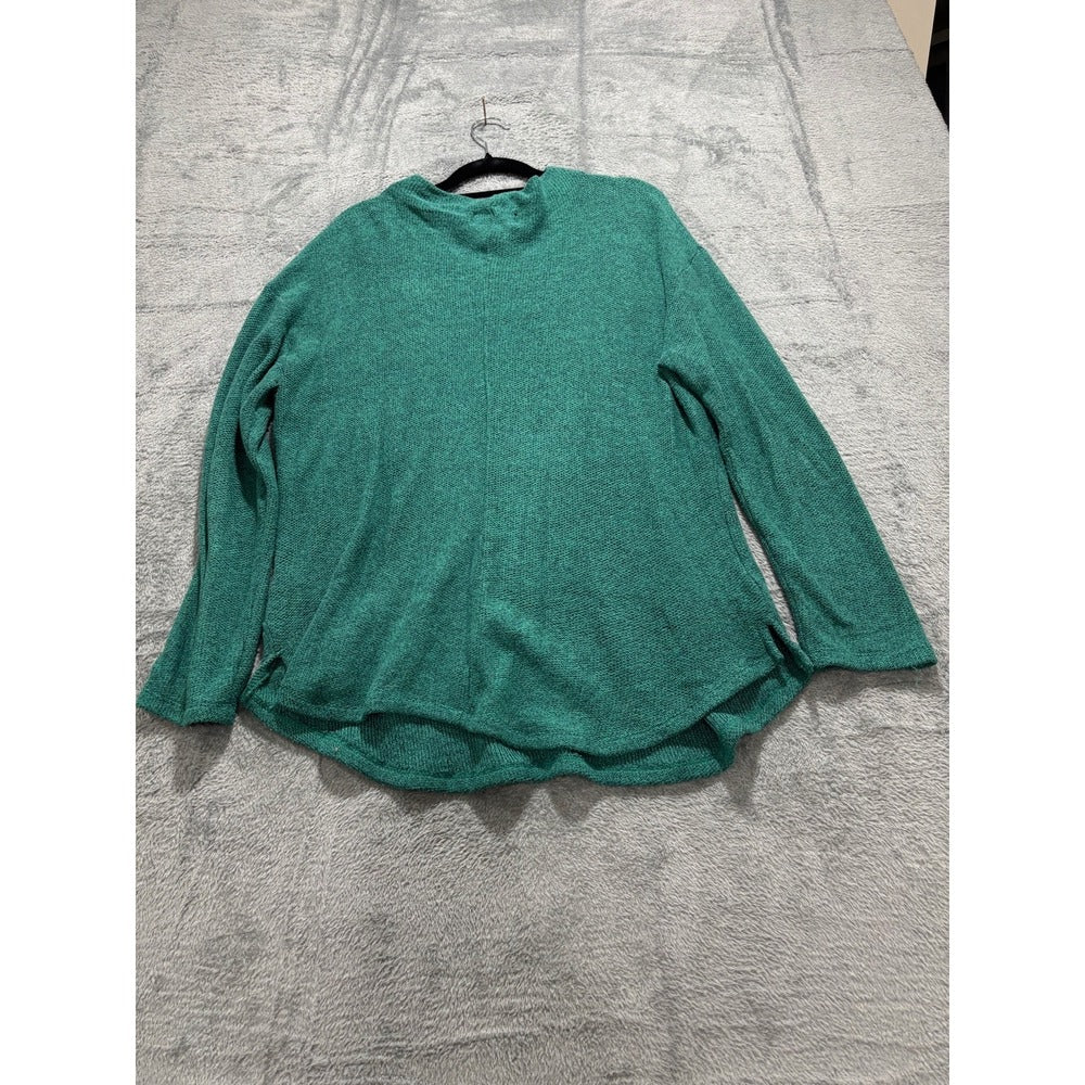 Old Navy M Womens Teal Green Mock Neck Sweater Casual Cozy Knit Top