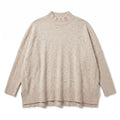 LOFT Womens S Oatmeal Speckled Mock Neck Sweater Casual Cozy Knit Pullover