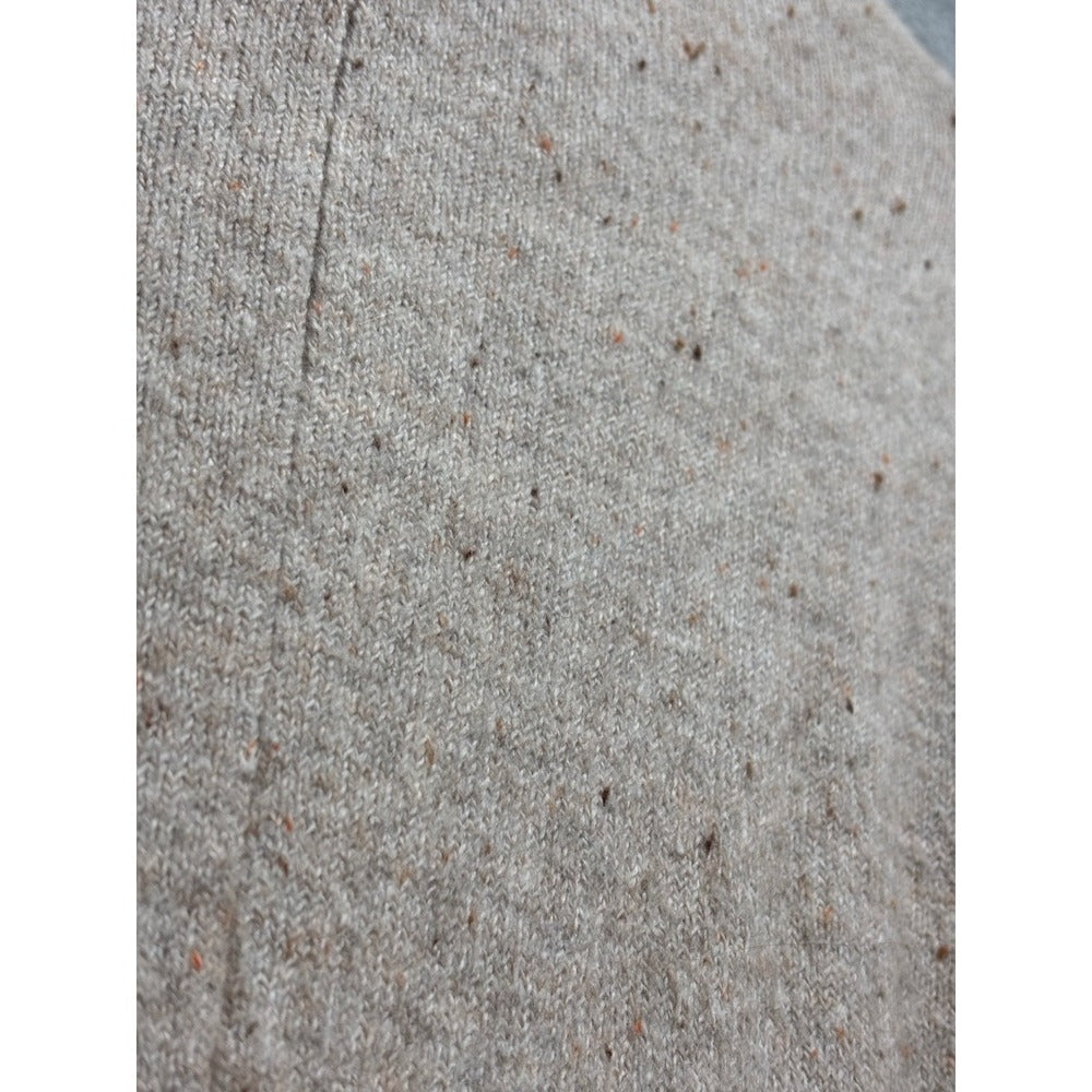 LOFT Womens S Oatmeal Speckled Mock Neck Sweater Casual Cozy Knit Pullover