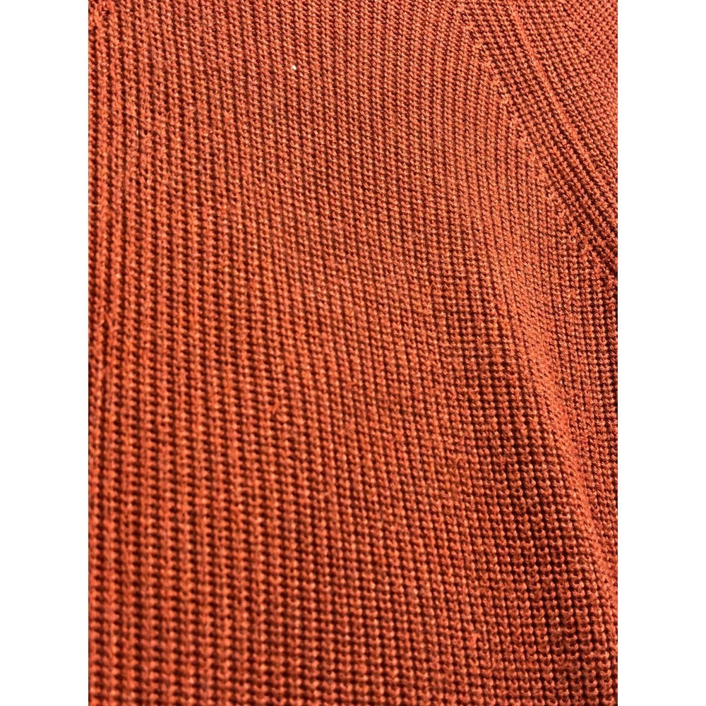 Jessica Simpson M Womens Rust Orange Ribbed Crewneck Sweater Cozy Casual Boho
