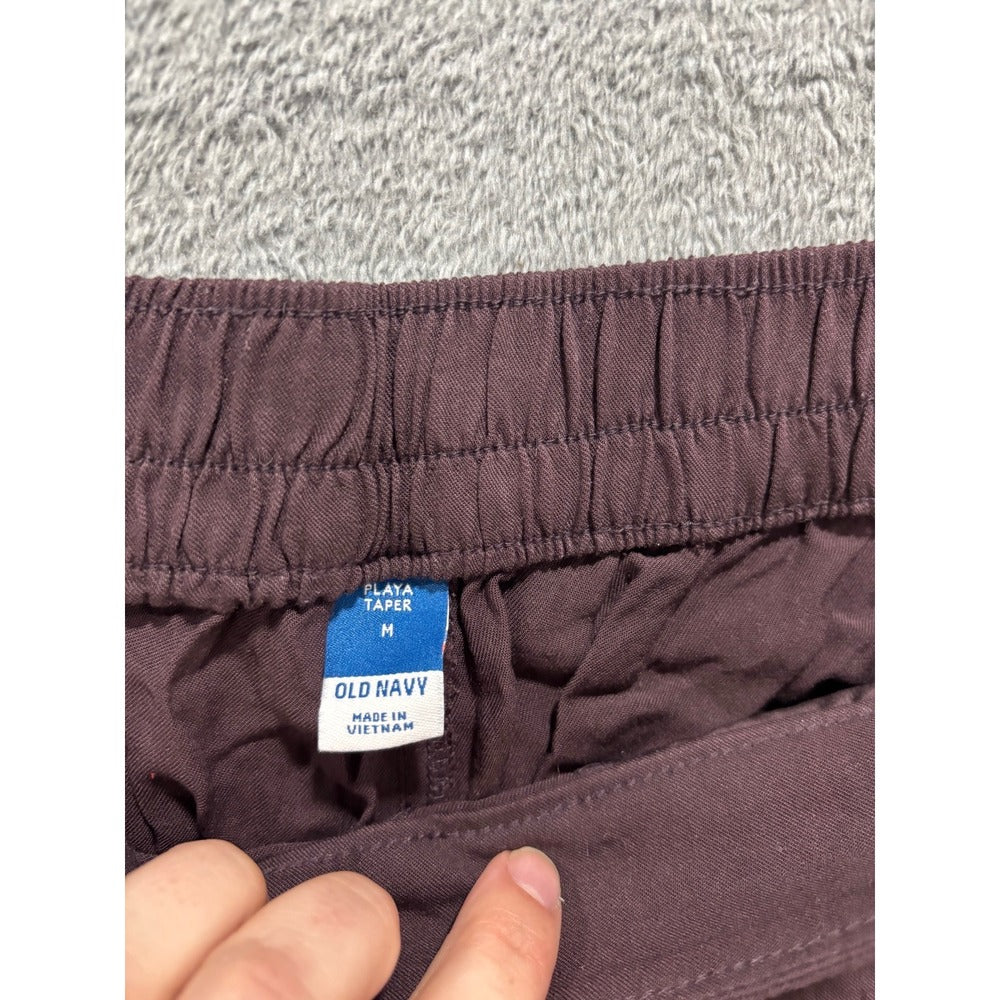 Old Navy Playa Taper Pants M Womens Plum Burgundy Casual Athleisure