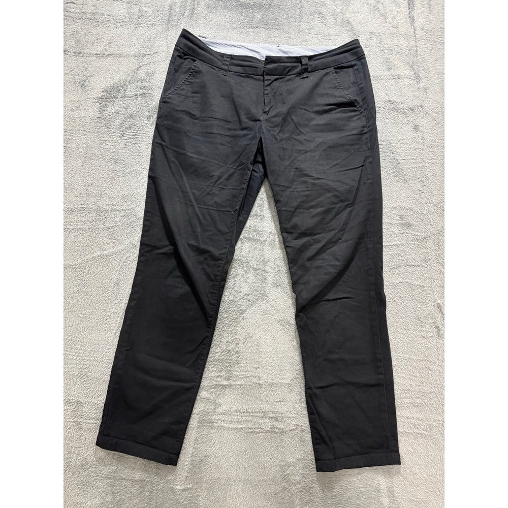 Stylus Womens 6 Black Straight Leg Trousers Pants Casual Preppy Minimalist