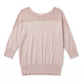 LC Lauren Conrad S Taupe Crochet Shoulder Yoke Sweater Womens Boho Casual