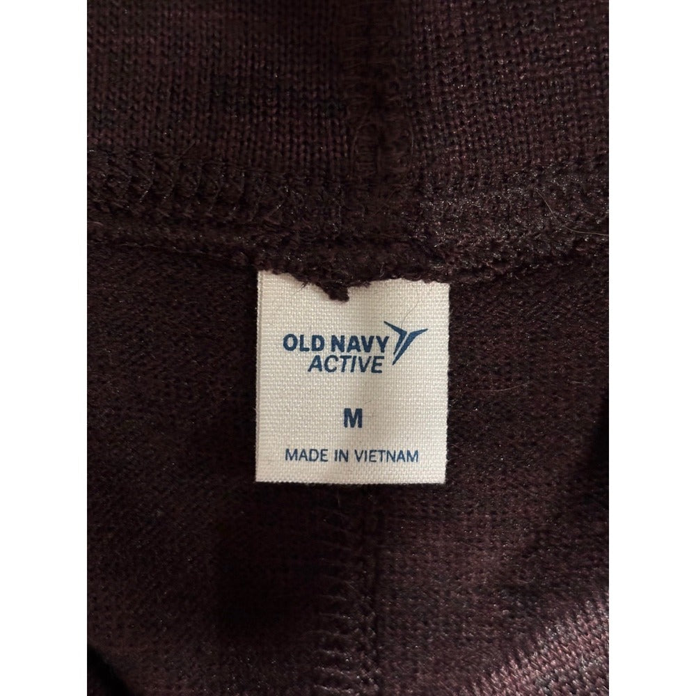Old Navy Active Womens M Burgundy Cowl Neck Drawstring Pullover Athleisure Cozy