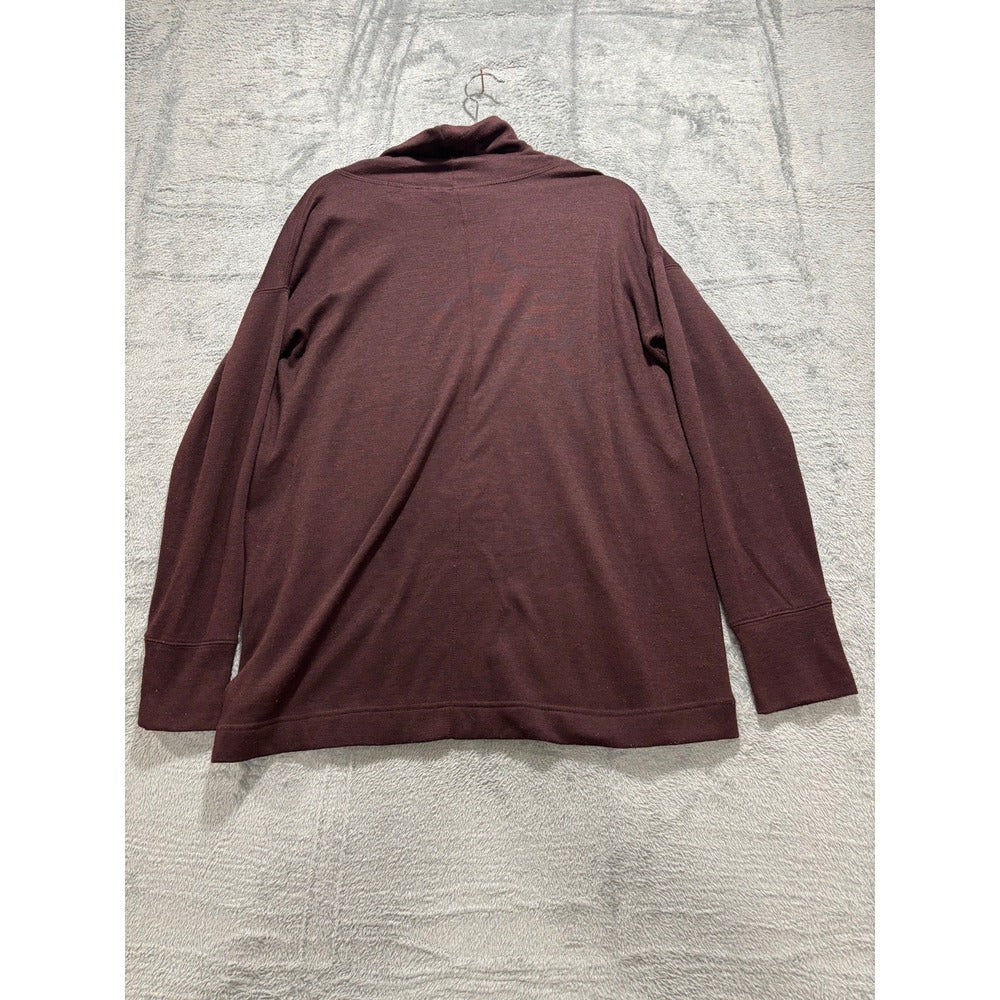 Old Navy Active Womens M Burgundy Cowl Neck Drawstring Pullover Athleisure Cozy