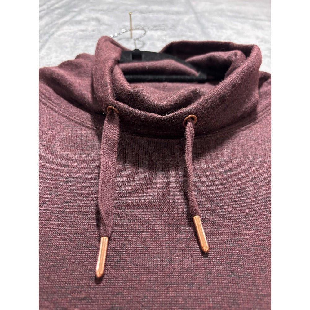 Old Navy Active Womens M Burgundy Cowl Neck Drawstring Pullover Athleisure Cozy