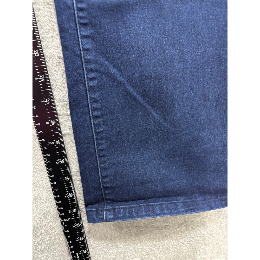 Rekucci Womens 14 Dark Wash Blue Straight Leg Jeans Stretch Denim Casual Classic