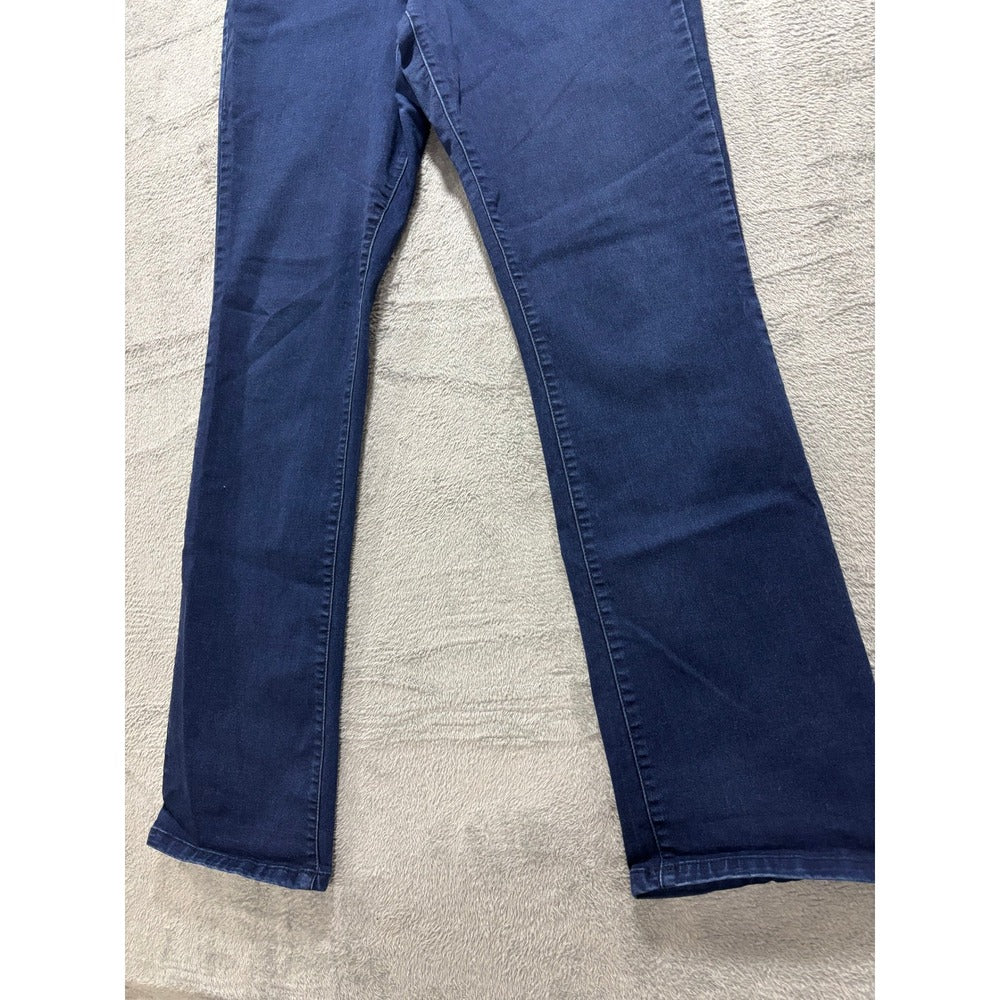 Rekucci Womens 14 Dark Wash Blue Straight Leg Jeans Stretch Denim Casual Classic