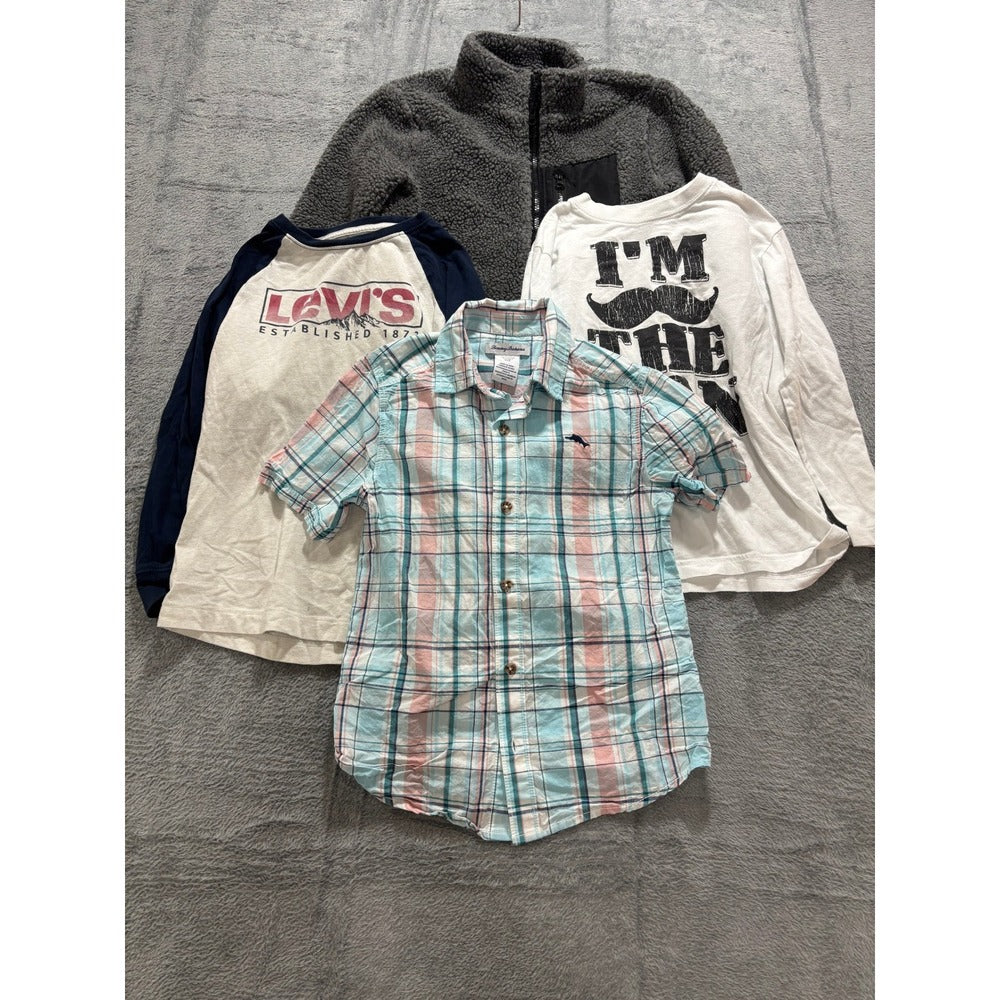 Levi's Tommy Bahama Boys M 7-8 Clothing Lot Fleece Jacket Shirts Casual Preppy