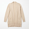 Dreamers Womens M/L Cream Open Front Long Cardigan Sweater Cozy Casual Boho