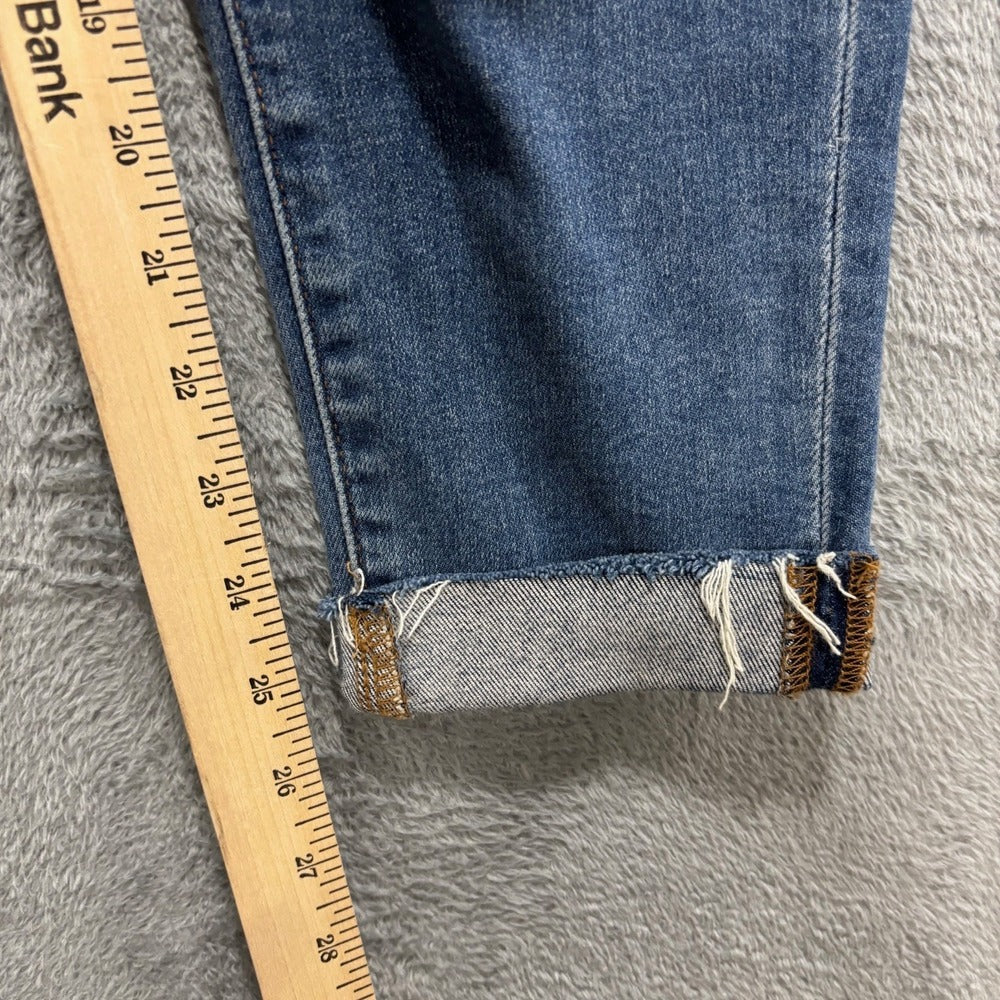 LOFT Womens 29/8 Dark Wash Skinny Jeans Raw Hem Casual Boho Denim Pants