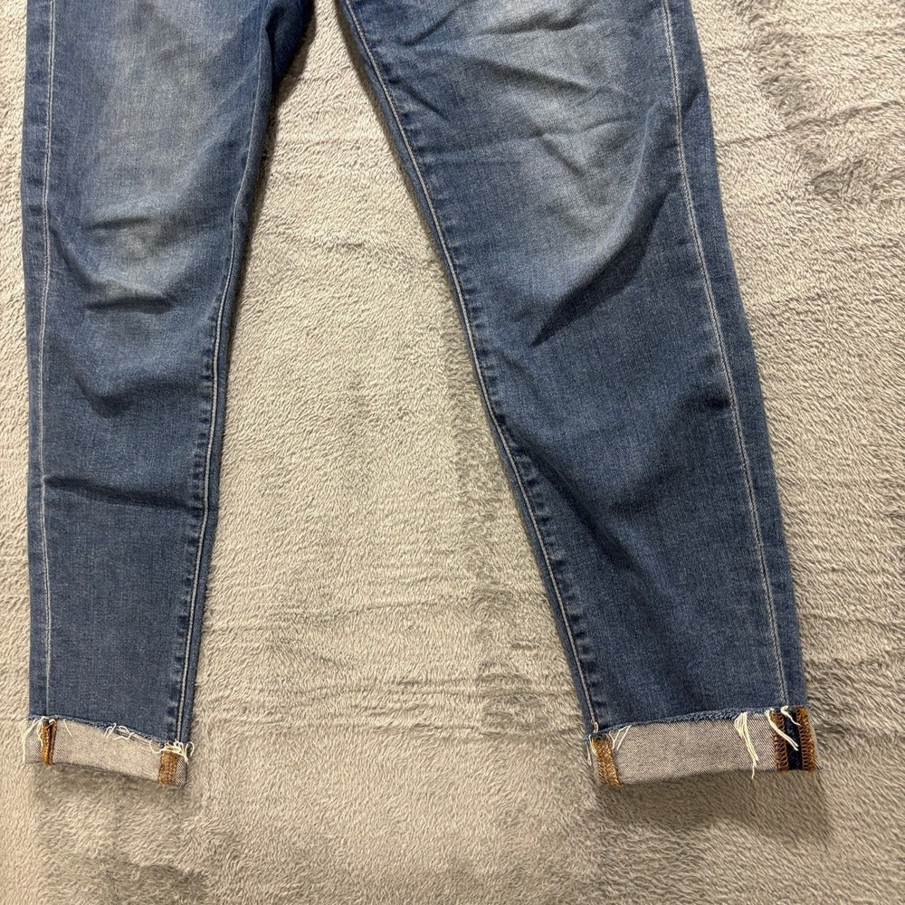LOFT Womens 29/8 Dark Wash Skinny Jeans Raw Hem Casual Boho Denim Pants