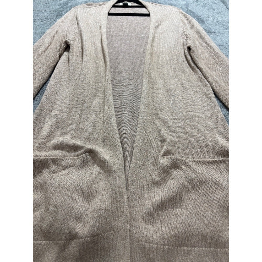 Old Navy Womens S Oatmeal Open Front Long Cardigan Pockets Casual Cozy