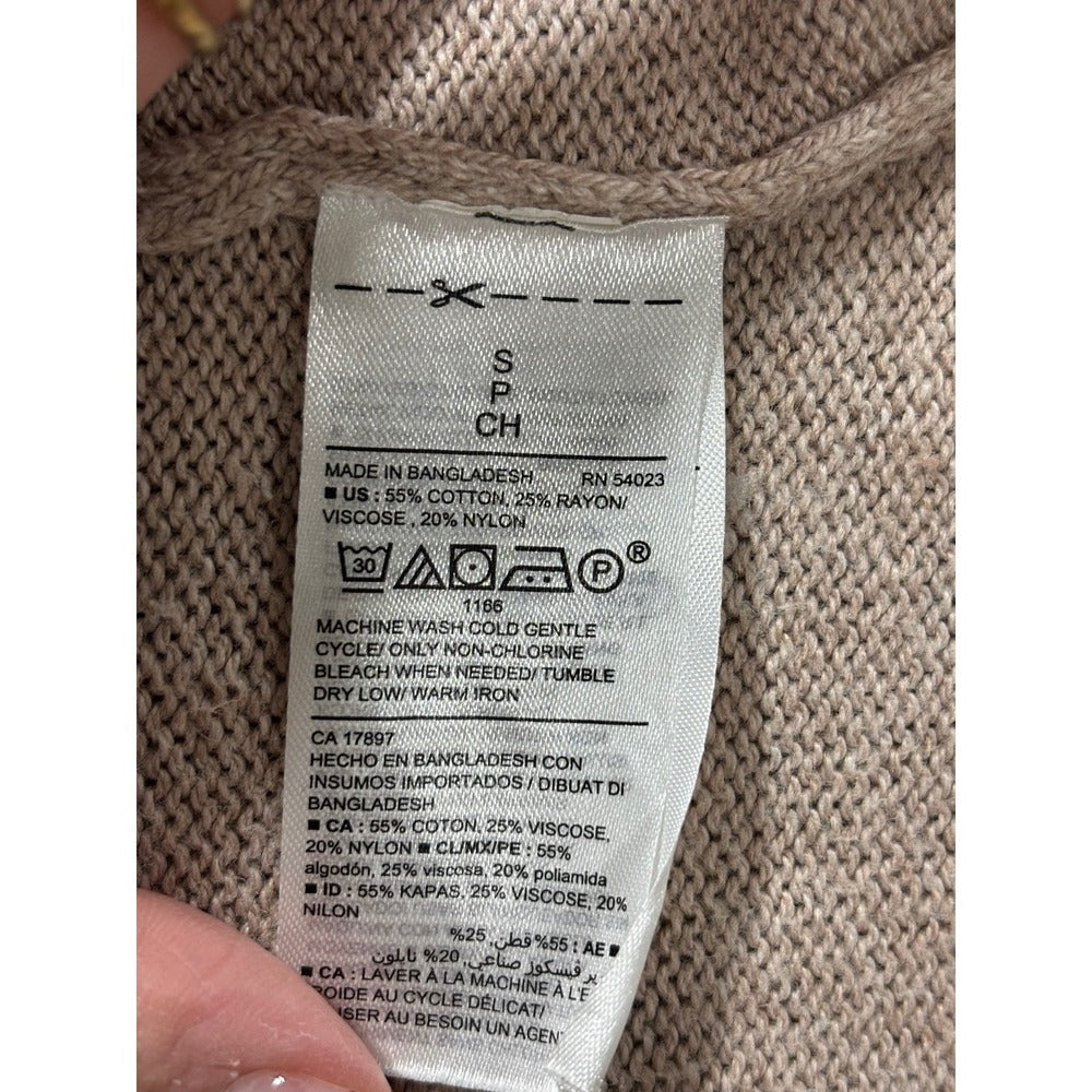 Old Navy Womens S Oatmeal Open Front Long Cardigan Pockets Casual Cozy