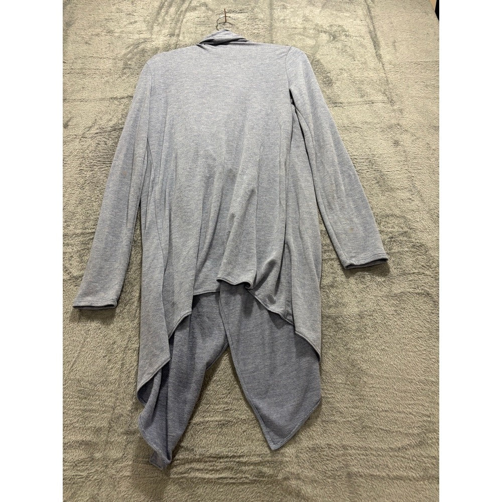 a.n.a Womens XS Heather Blue Gray Waterfall Drape Open Cardigan Casual Boho