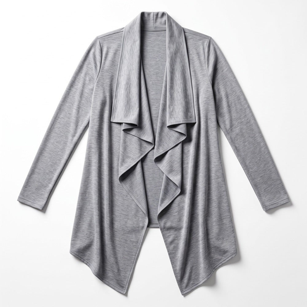 a.n.a Womens XS Heather Blue Gray Waterfall Drape Open Cardigan Casual Boho