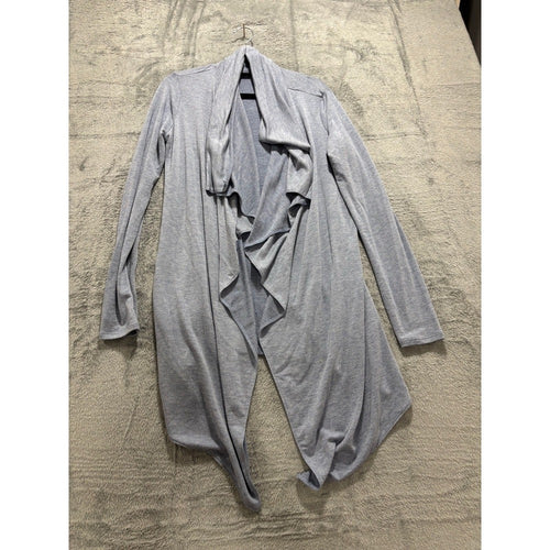 a.n.a Womens XS Heather Blue Gray Waterfall Drape Open Cardigan Casual Boho