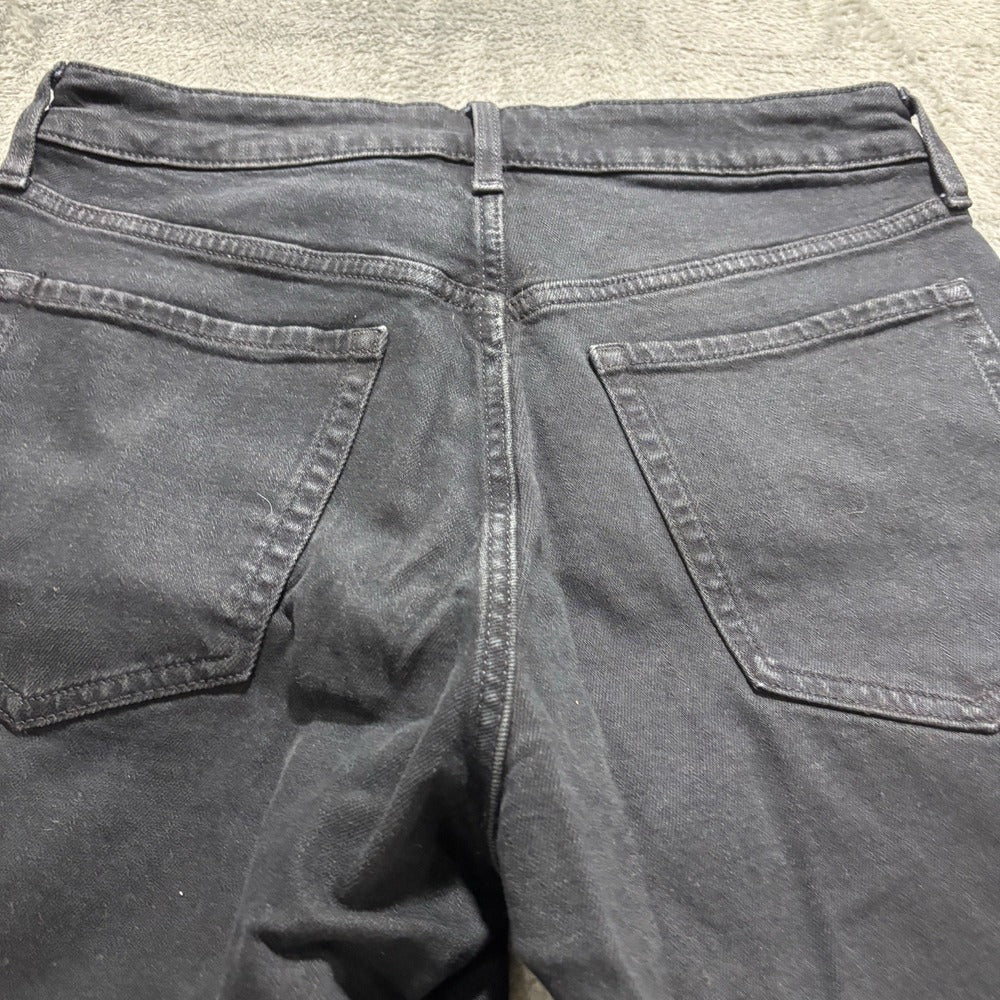 Old Navy Womens 8 Black O.G. Straight High-Rise Jeans Distressed Casual Grunge