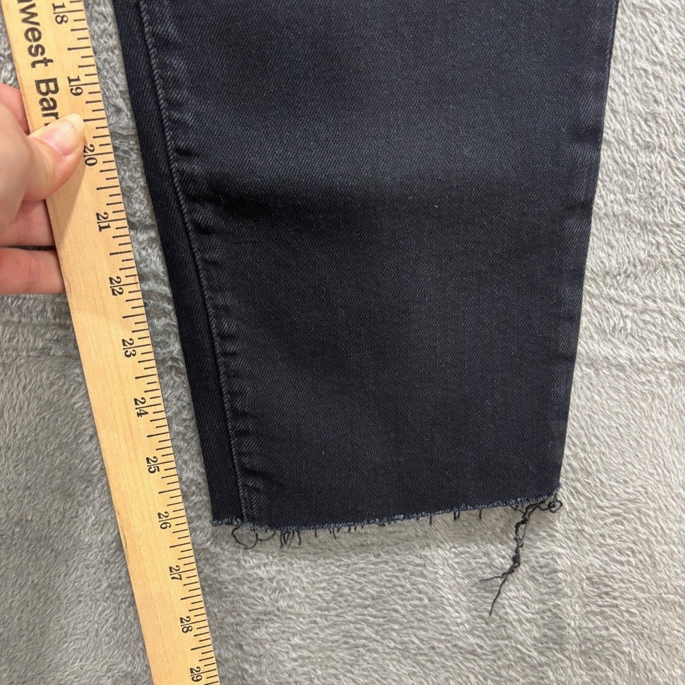 Old Navy Womens 8 Black O.G. Straight High-Rise Jeans Distressed Casual Grunge