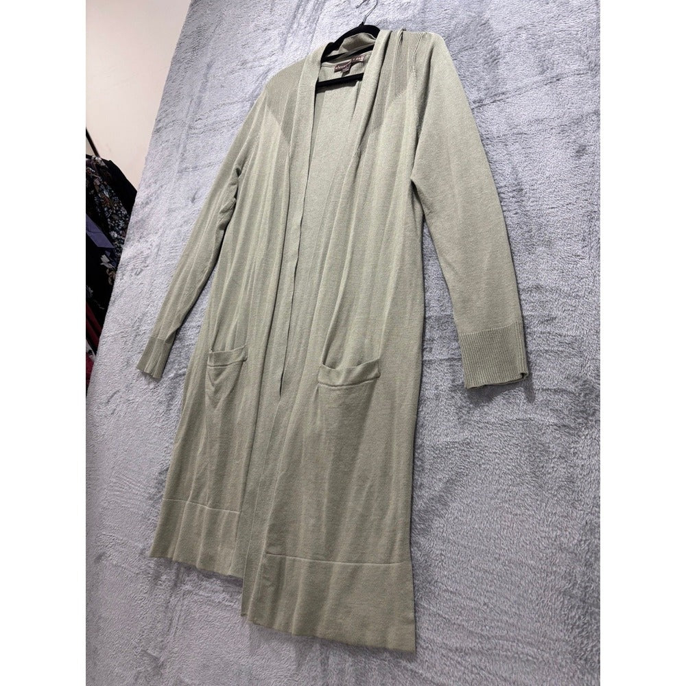 Alexandra + Oak Womens S Sage Green Long Duster Open Cardigan Cottagecore Boho
