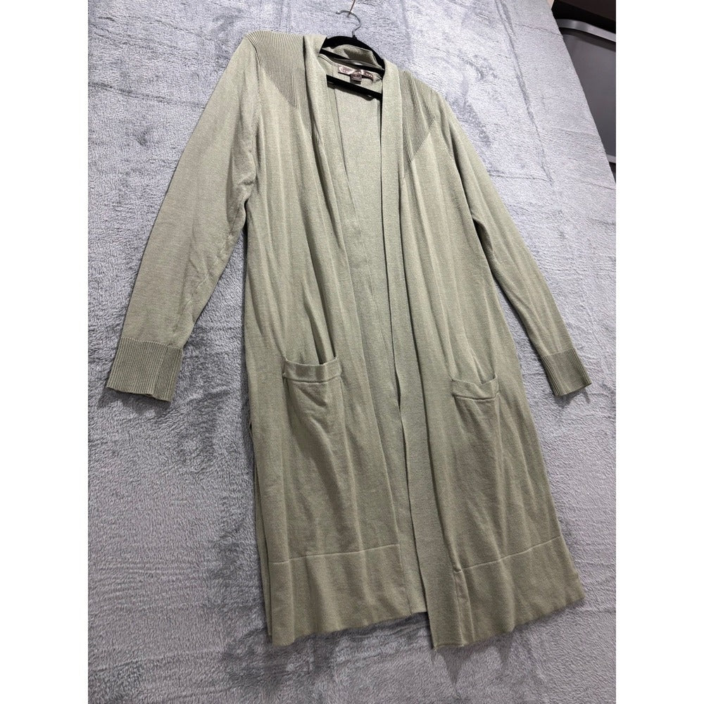 Alexandra + Oak Womens S Sage Green Long Duster Open Cardigan Cottagecore Boho