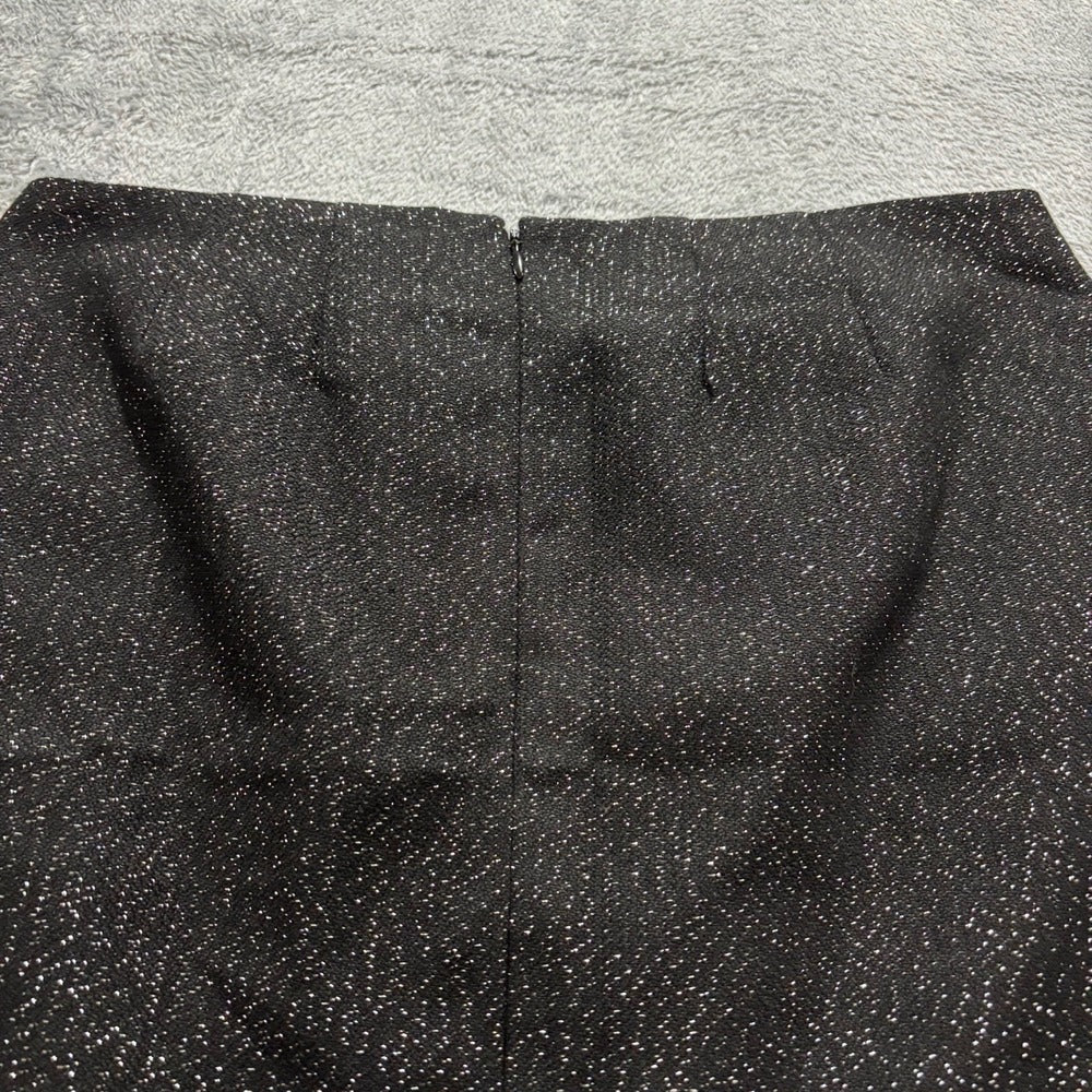 Gap 6 Womens Black Sparkle Tweed Pencil Skirt Preppy Vintage