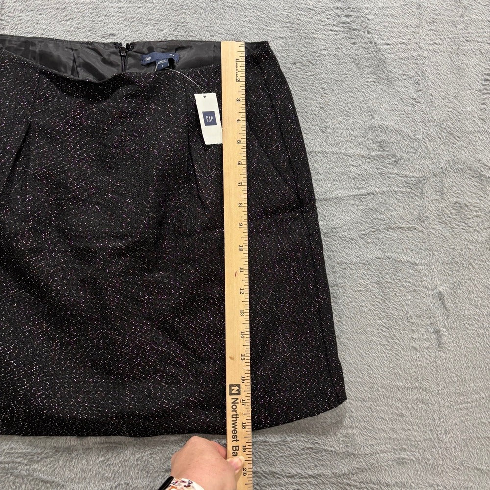 Gap 6 Womens Black Sparkle Tweed Pencil Skirt Preppy Vintage
