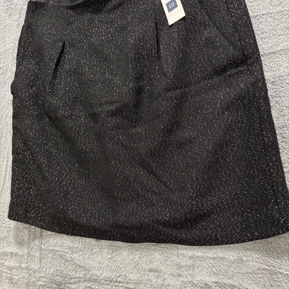 Gap 6 Womens Black Sparkle Tweed Pencil Skirt Preppy Vintage