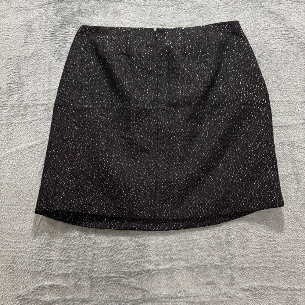 Gap 6 Womens Black Sparkle Tweed Pencil Skirt Preppy Vintage