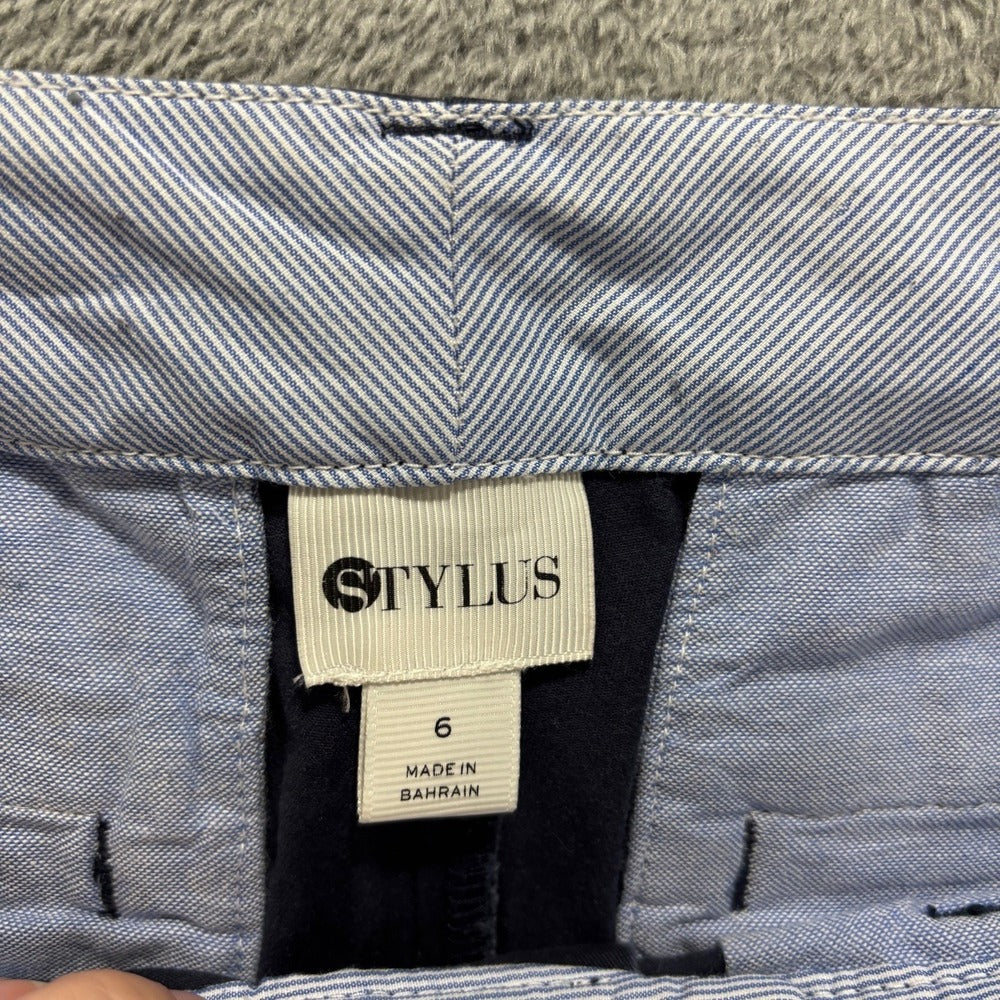 Stylus Womens 6 Navy Chino Pants Preppy Casual Trouser