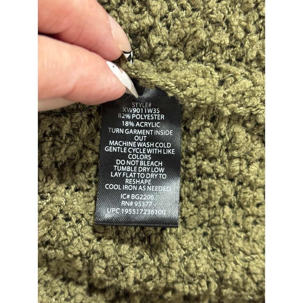 Social Standard by Sanctuary Womens S Olive Popcorn Knit V-Neck Cardigan Cozy