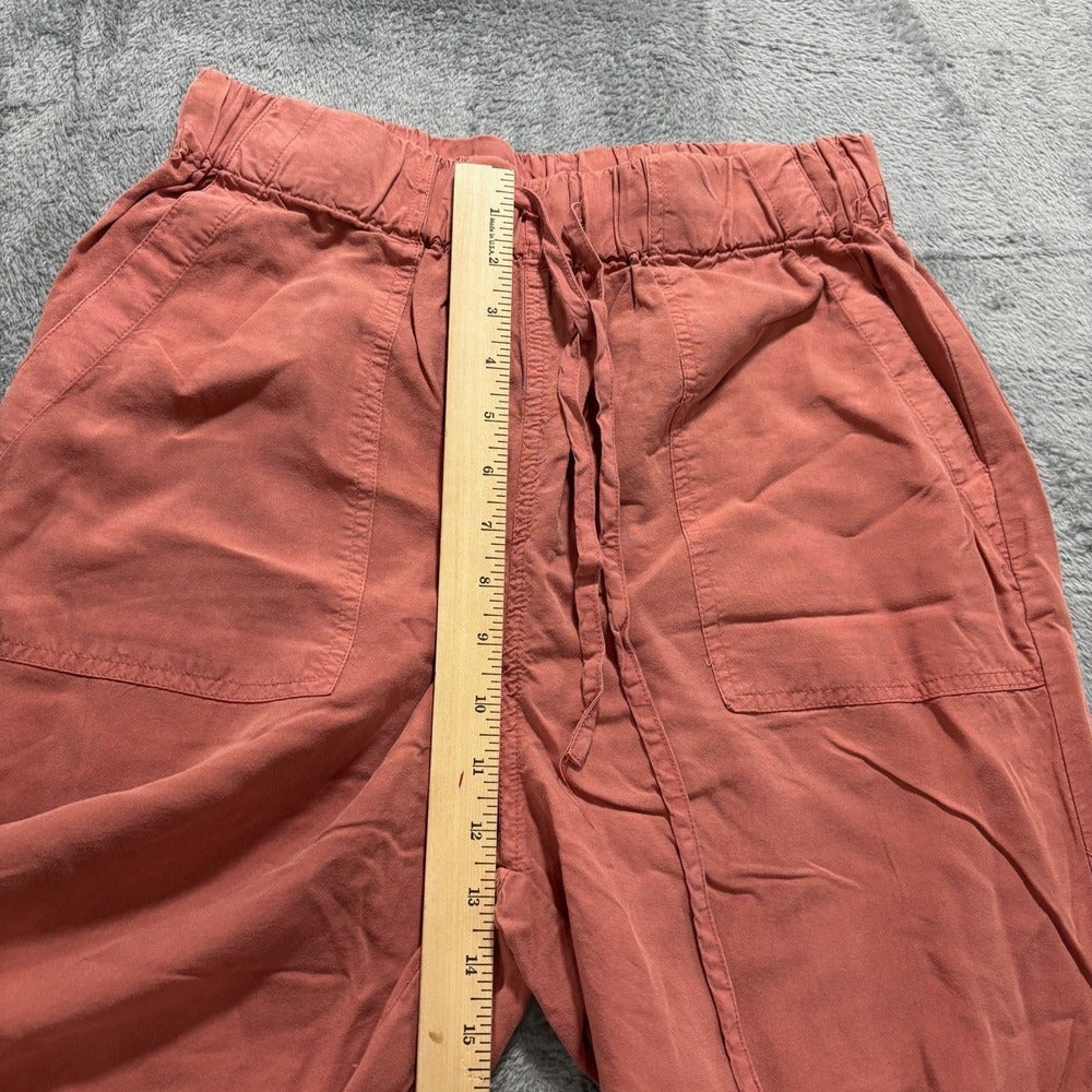 Thread & Supply M Womens Rust Wide Leg Crop Pants Boho Casual Drawstring Waist