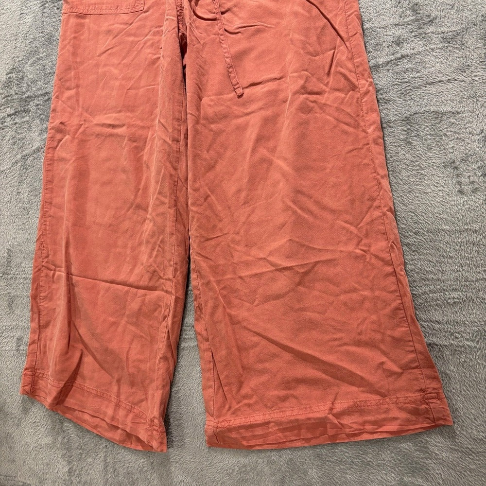 Thread & Supply M Womens Rust Wide Leg Crop Pants Boho Casual Drawstring Waist
