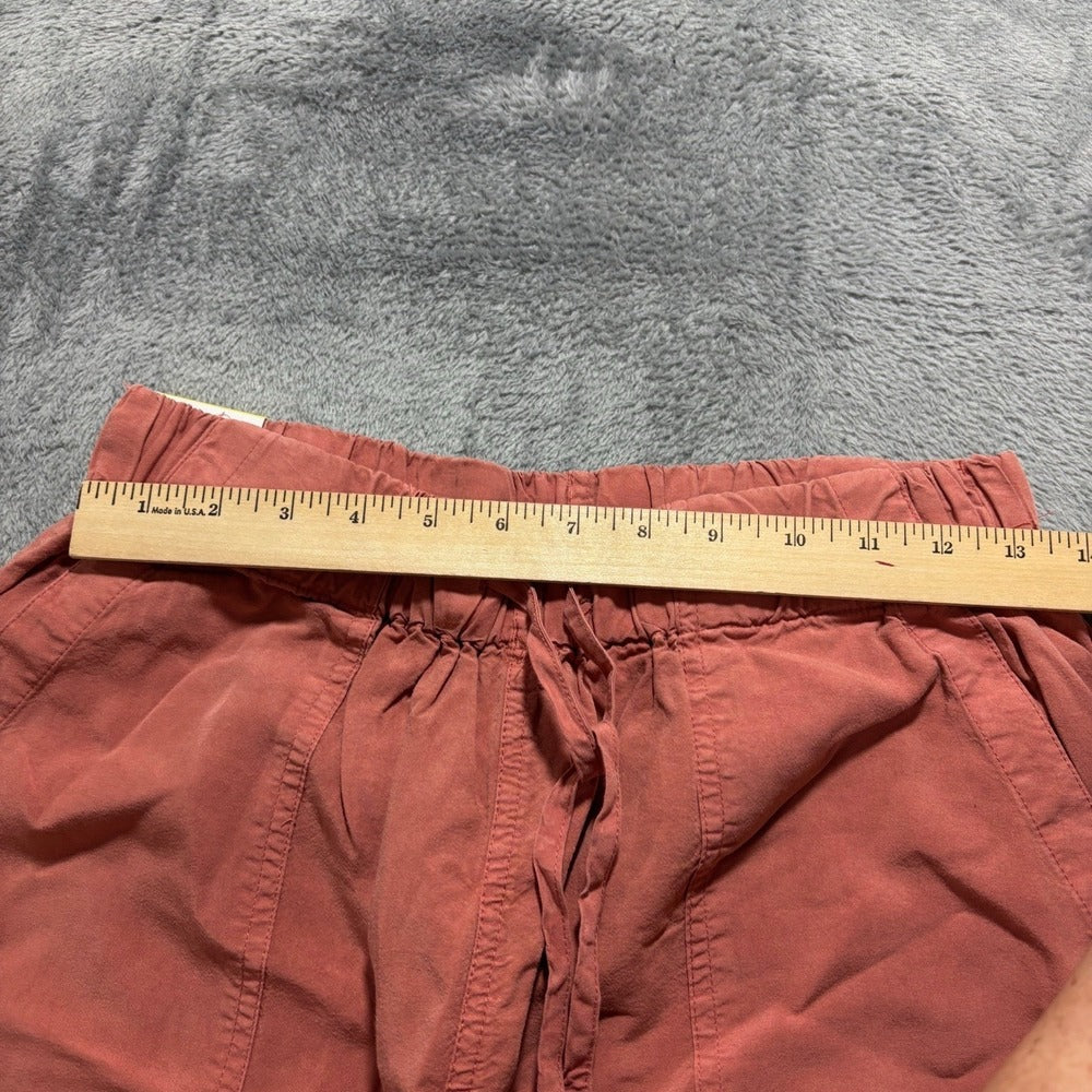 Thread & Supply M Womens Rust Wide Leg Crop Pants Boho Casual Drawstring Waist