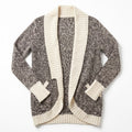 Quinn Womens S/P Black Cream Marl Chunky Knit Shawl Collar Cardigan Cozy Boho