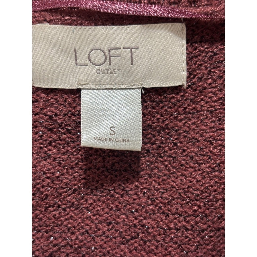 LOFT Outlet Womens S Marsala Metallic Sparkle Shawl Open Cardigan Cozy Boho