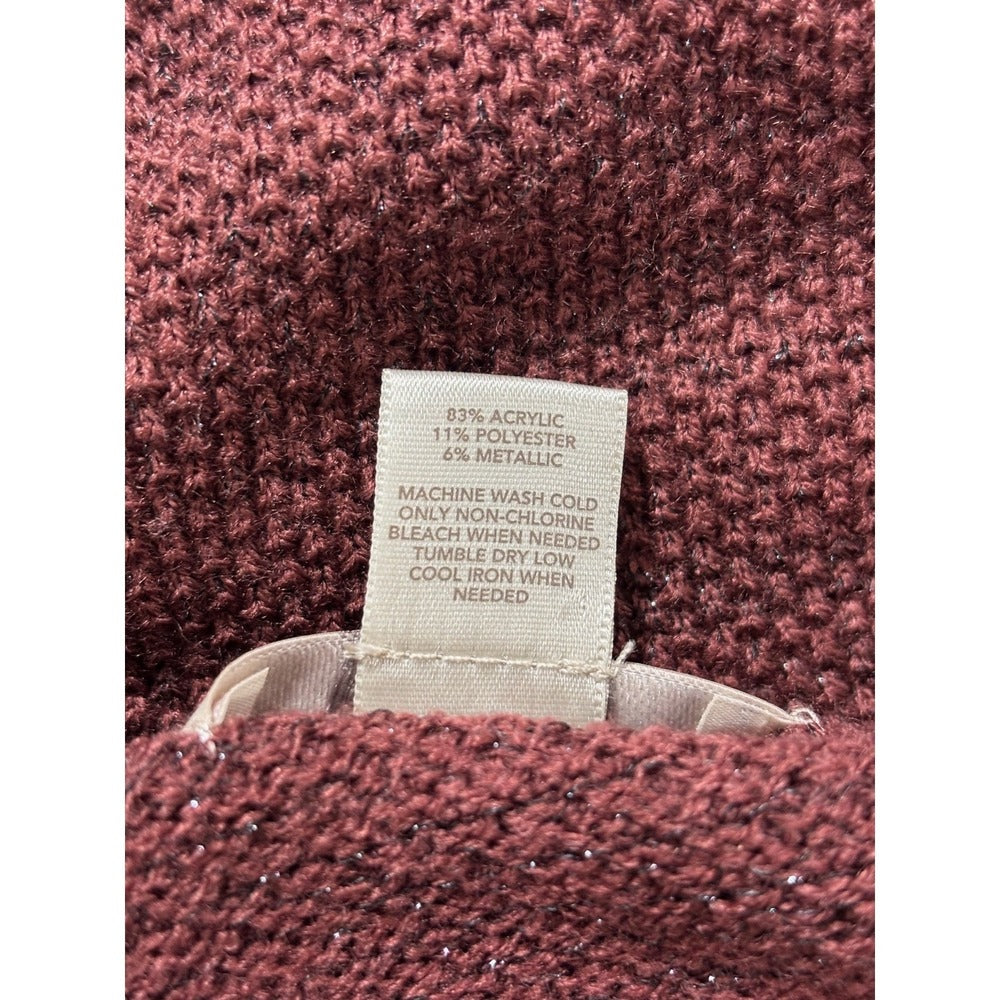 LOFT Outlet Womens S Marsala Metallic Sparkle Shawl Open Cardigan Cozy Boho