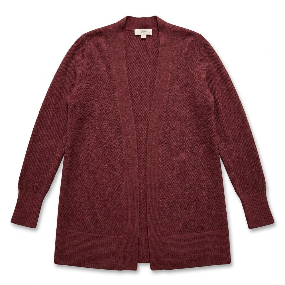 LOFT Outlet Womens S Marsala Metallic Sparkle Shawl Open Cardigan Cozy Boho