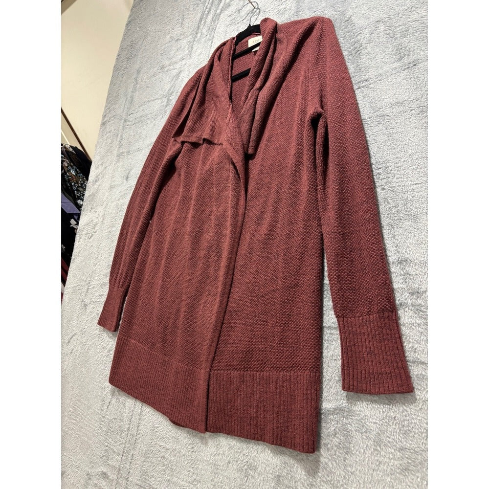 LOFT Outlet Womens S Marsala Metallic Sparkle Shawl Open Cardigan Cozy Boho