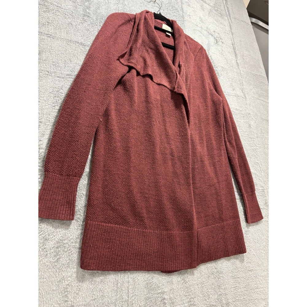 LOFT Outlet Womens S Marsala Metallic Sparkle Shawl Open Cardigan Cozy Boho