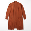 JJ Perfection M Rust Open Duster Cardigan Womens Pockets Boho Casual Sweater