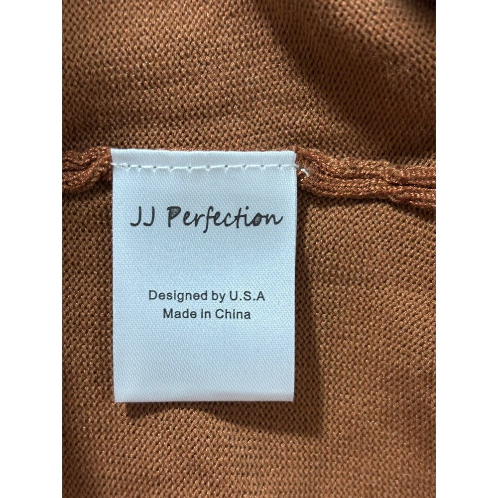 JJ Perfection M Rust Open Duster Cardigan Womens Pockets Boho Casual Sweater