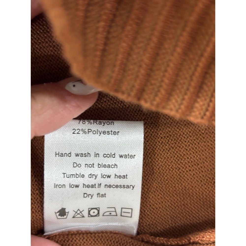 JJ Perfection M Rust Open Duster Cardigan Womens Pockets Boho Casual Sweater