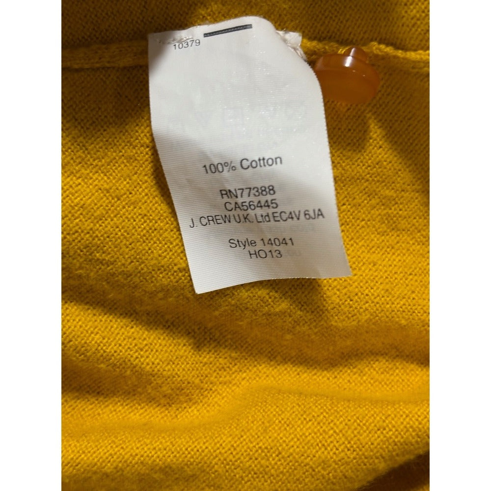 J.Crew S Womens Mustard Yellow Clare Cardigan Button Front Crewneck Preppy Cozy