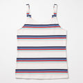 Torrid 0 Womens White Multicolor Striped Cami Tank Top Coastal Sleeveless