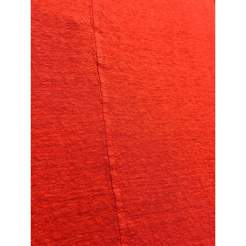 Tahari Womens 1X Coral 100% Linen V-Neck Short Sleeve Top Casual Coastal Boho