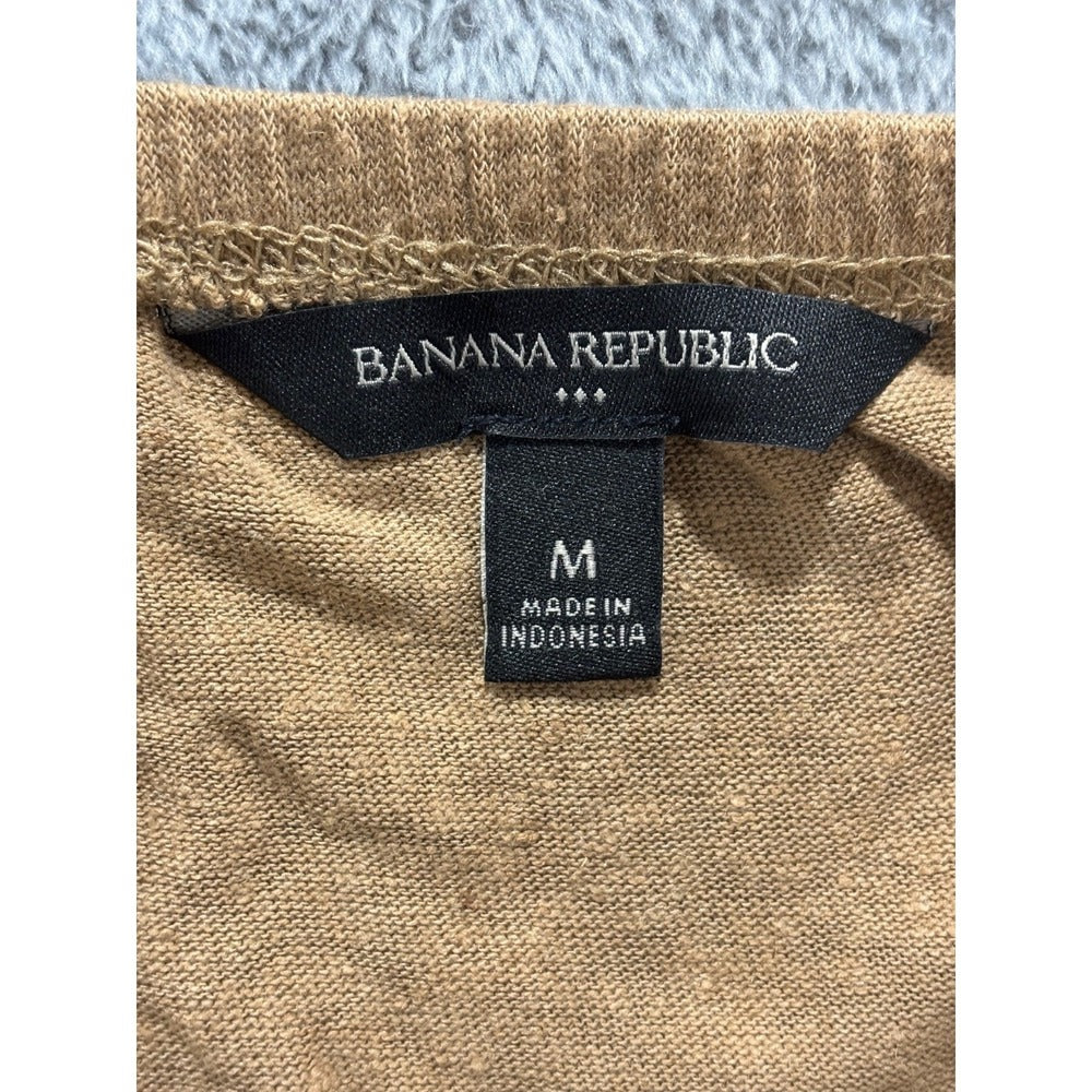 Banana Republic M Tan Gathered Strap Tank Top Womens Boho Casual