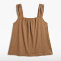 Banana Republic M Tan Gathered Strap Tank Top Womens Boho Casual